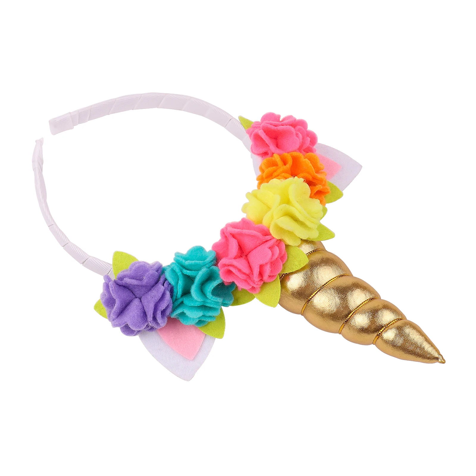 New Unicorn Horn Hairbands For Kids Girls Party Headwear Flower Ribbon Bows Headbands Cute Decor Baby Children Hair Accessories