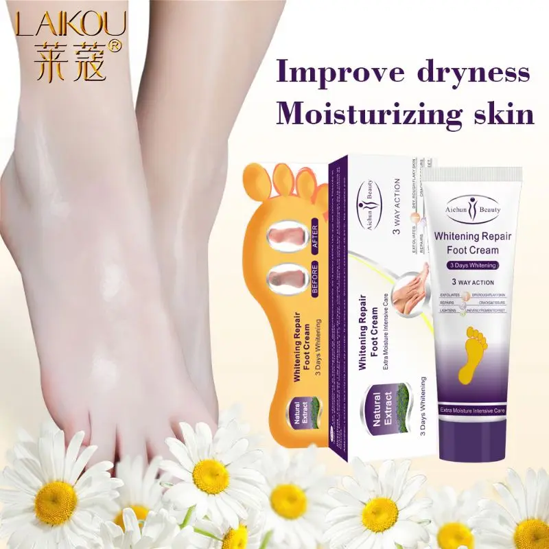 LAIKOU Whitening Repair Foot Cream Anti-Drying Crack Foot Cream Heel Cracked Repair Cream Removal Dead Skin Hand Feet Care 100g