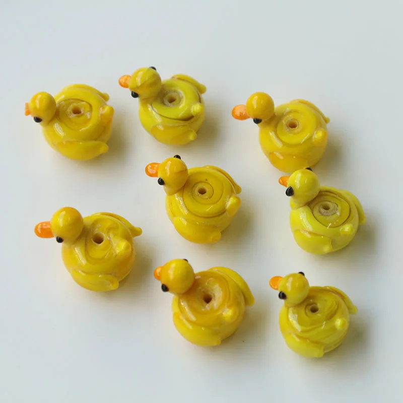 

3pcs 20x17mm Handmade Lampwork Yellow Duck Beads For Jewelr Making Loose Spacer Animal Bead DIY Bracelet Necklace Earring Gifts