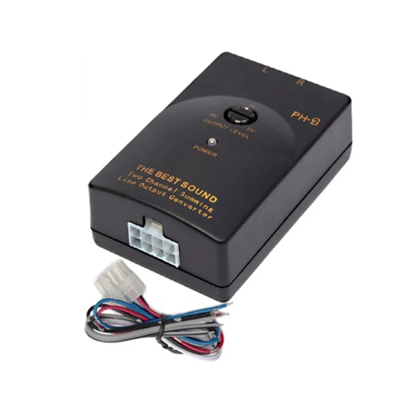 Car Stereo-Audio RCA-Speaker Wire Impedance Converter Output Adapter High to Low Level Output Line Control Auto Part