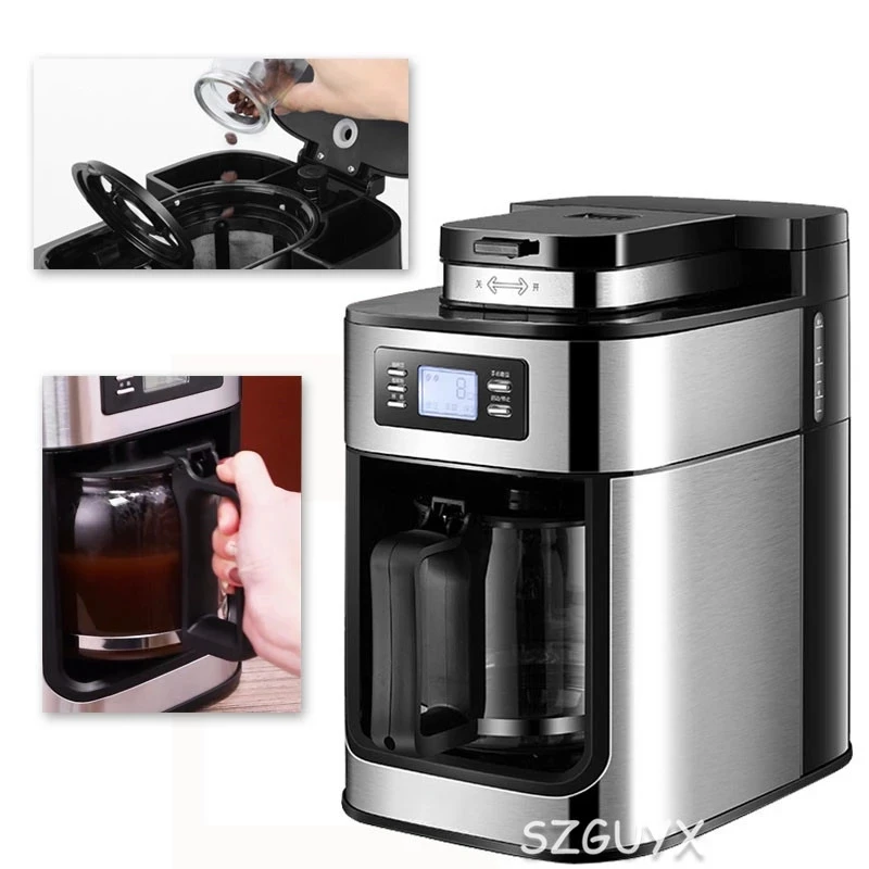 2 in 1 drip coffee maker automatic stainless steel coffee maker with digital display automatic American coffee maker