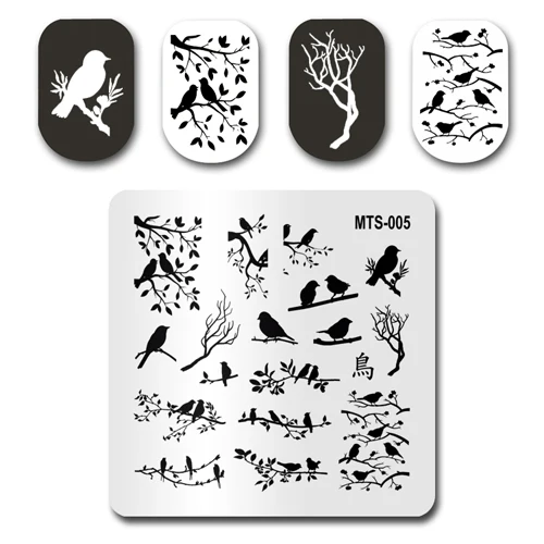 Hot Newest Nail Stamp MTS006 Line Art Animal Nail Stamping Plates Manicure Set For Nail Art Stamp