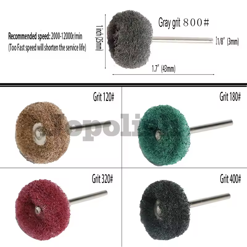 1" Wool Felt Grinding Sanding Head Abrasive Buffing Wheel 2.35/3mm Shank Cotton Thread Polishing Mini Brush for Dremel Dril - Image 3