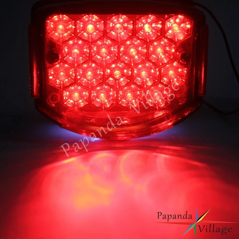 Papanda Motorbike LED 12V Black Housing Red Lens Rear Taillight Brake Stop Light Warning Lamp for Minsk 125cc Carpathians 50cc