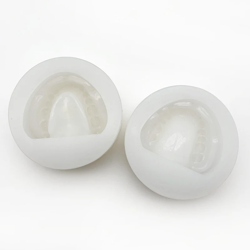 

2pc Silicone Dental Plaster Model Mold Mould of Edentulous Jaw Complete Cavity Block with hole/ no hole