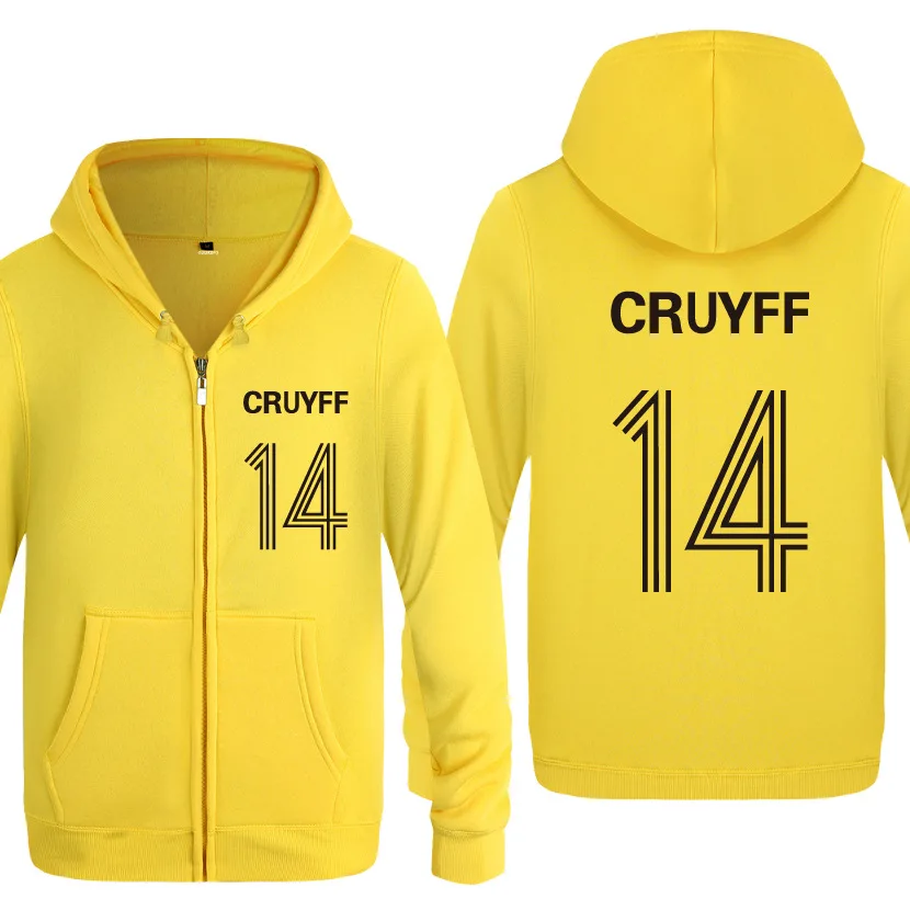 Zipper Hoodies Men JOHAN CRUYFF 14 Printed Mens Hoodie Fleece Long Sleeve Man\'s Jacket Sweatshirt Fitness Tracksuit Fans Coat
