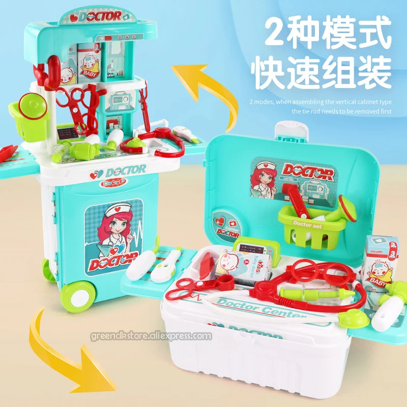 Pretend Play Doctor Educational Toys for Children Medical Simulation Medicine Chest Set for Kids Interest Role playing toys Tool