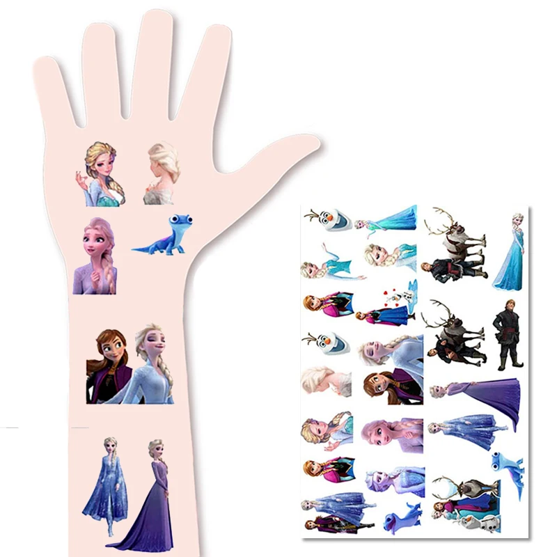 Disney Frozen Tattoo Stickers Child Temporary Fake Tattoos Paste on Children\'s Face Arm Leg Cartoon Anime Elsa Kids Toys Sticker