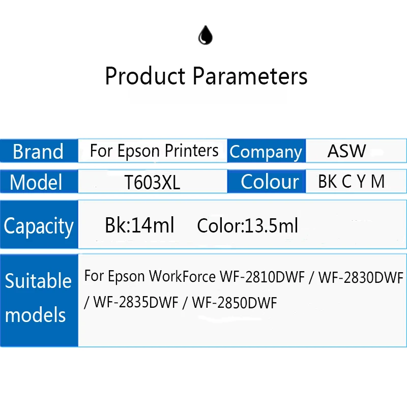 Para cartuchos de tinta Epson 603XL 603 T603XL t603 Expression Início XP-2100 XP-2105 XP-3100 XP-3105 XP-4100 XP-4105 impressora