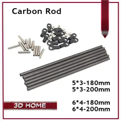 6pcs/set Delta Kossel 3D Printer 180/200MM Length Parallel Arm Fisheye Carbon Rod K800 Mini 5347 Upgrade Diagonal Push Rods