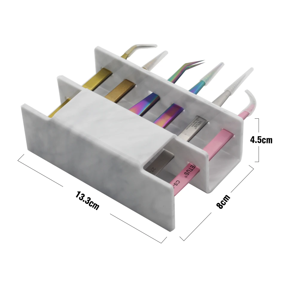 ThinkShow Supporto per riporre pinzette per ciglia in acrilico Durevole e comodo supporto per pinzette Supporto per mensola Strumenti per il trucco di bellezza