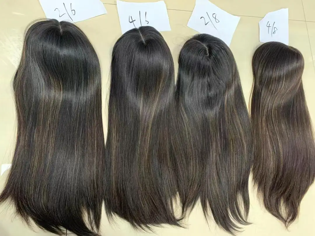 Alta qualidade 8*8 tamanho europeu cabelo toppers com seda topo cabelo peças para as mulheres brancas em estoque