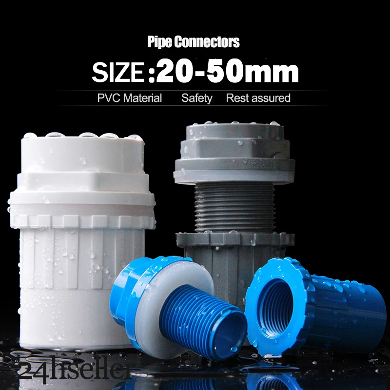 1Pc 20/25/32/40/50mm PVC Rohr Anschlüsse Verdicken Fisch Tank Rohr Entwässerung stecker Garten Ablauf UPVC Rohr Adapter