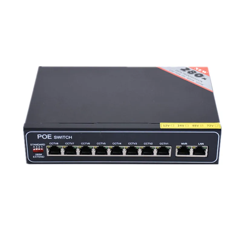 

48 v 8 port gigabit unmanaged poe switch 8*100/1000 mbps POE poort; 2*100/1000 mbps UP Link poort; 1*100/1000 mbps SFP poort