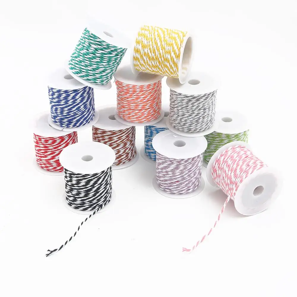 Cuerda de algodón para panadero, cordón de 1,5mm para decoración de Navidad, boda, embalaje de regalo, manualidades rústicas hechas a mano, 10 metros por rollo