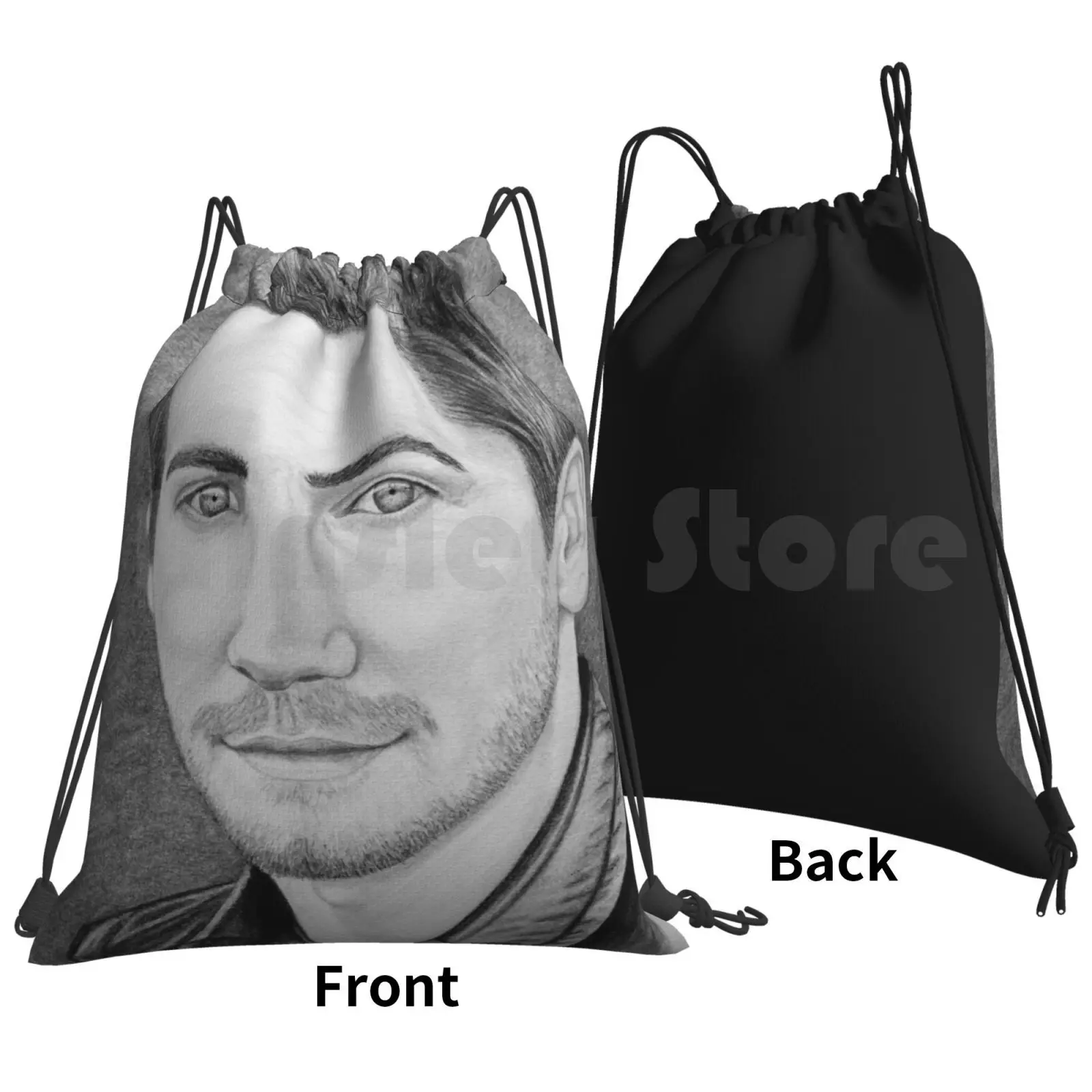 Jake Gyllenhaal Portrait Backpack Drawstring Bag Riding Climbing Gym Bag Actor Movies Portrait Jake Gyllenhaal Prince Of