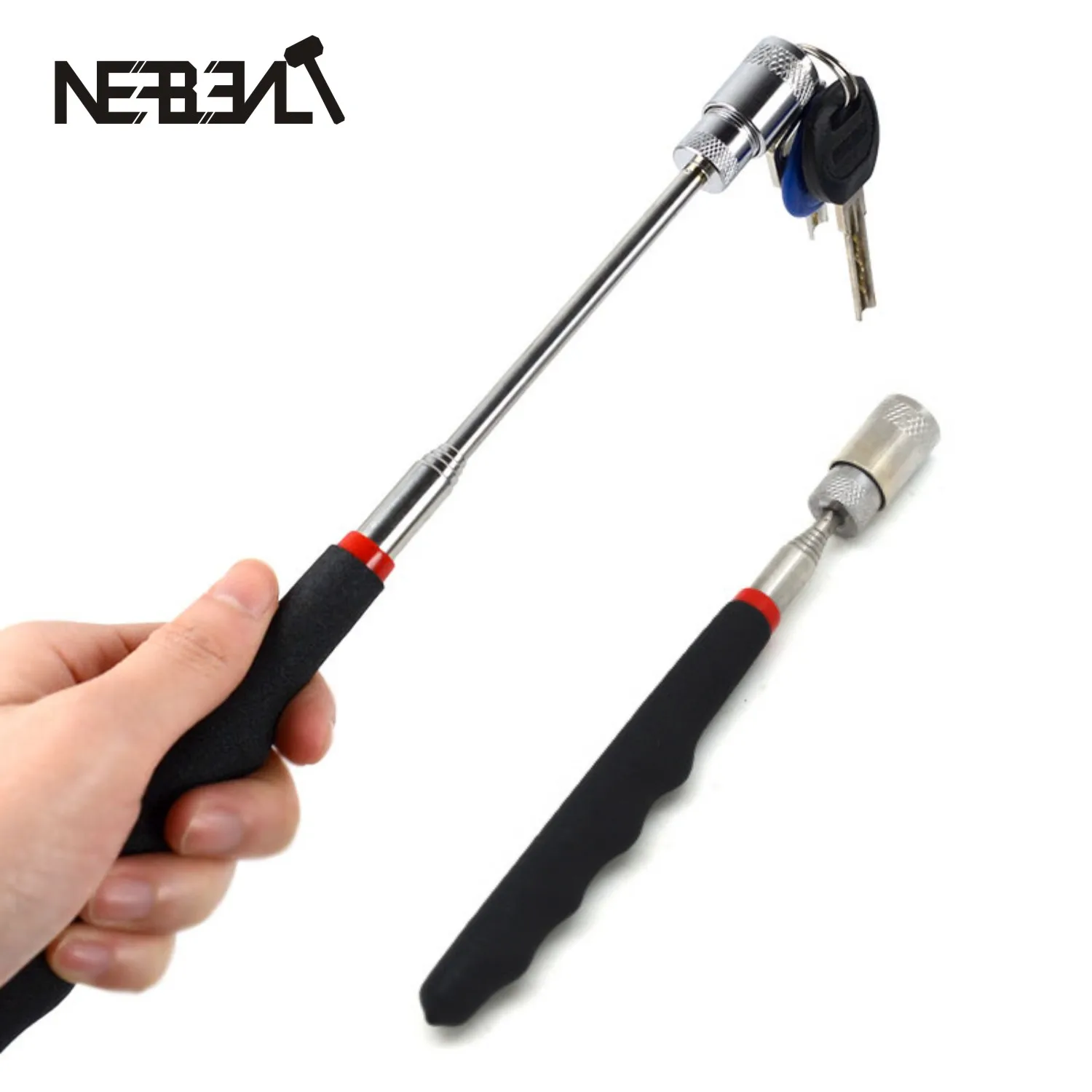 

1pc Magnetisk Pickup Rod Telescopic Adjustable Magnetic Pick-Up Tools With Led Light Suck Iron Rods Long Extendable 70cm