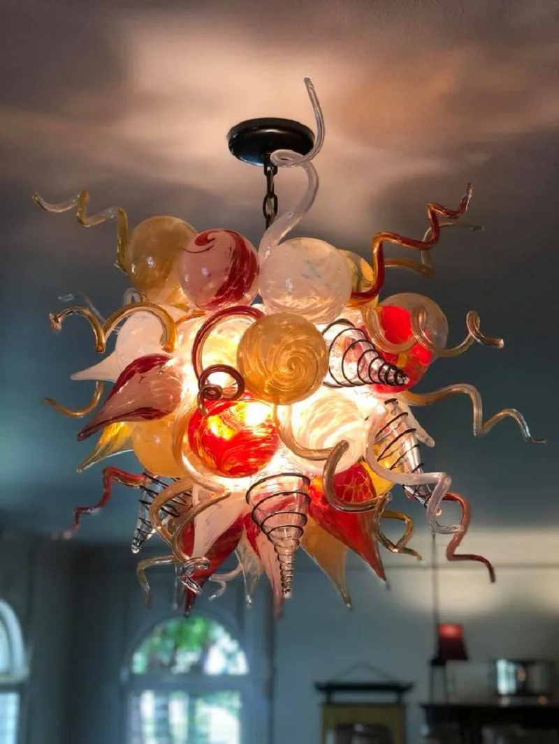 

Modern Multicolor Murano Glass chandelier lighting Murano Hand Blown Coloured Glass Chandelier