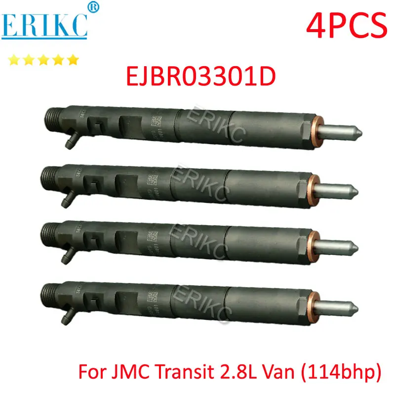 4PCS Diesel Nozzle EJBR03301D Euro 3 Common Rail Injector R03301D For Delphi JMC Transit 4JB1TCI Spare Car Parts 3301d JX4932LQ3