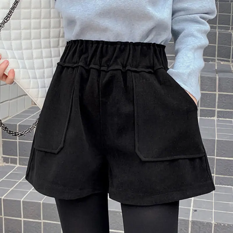 

Shorts Women Shorts Women's Winter Autumn And Winter High Waist Black Pants Ropa Mujer