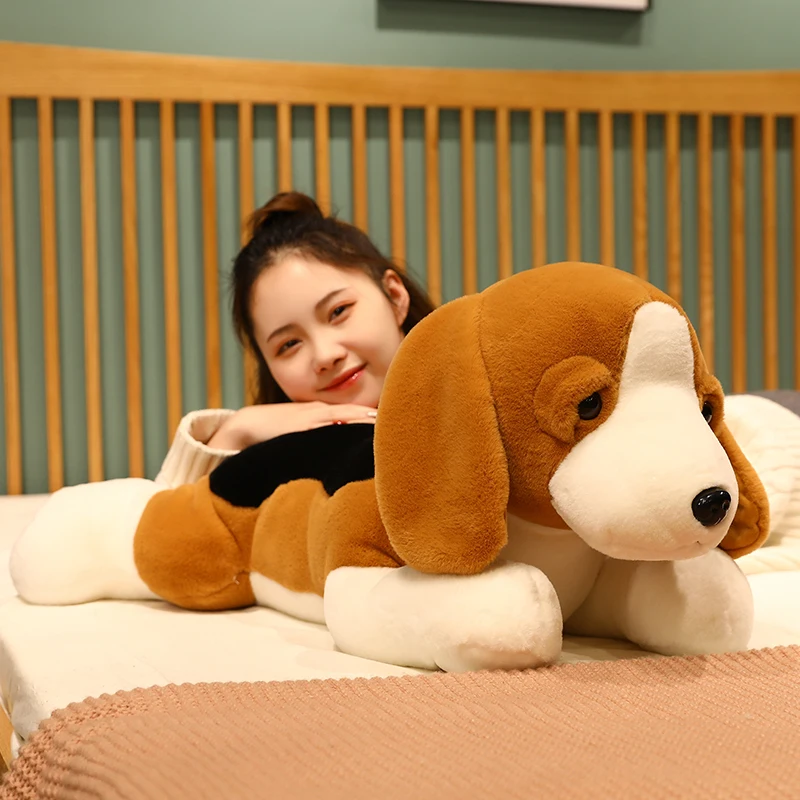 1pc 40/60/80cm Cute Beagles Plush Toys Soft Stuffed Animal Dog Dolls Cushion Sleeping Plushie Companion for Children Baby