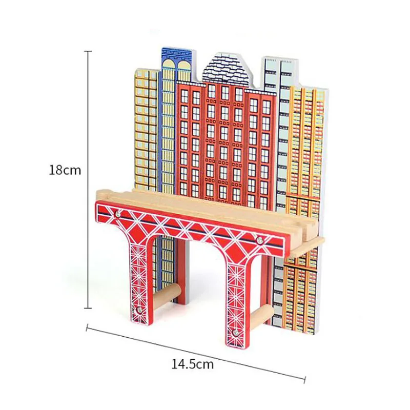 Wooden Train Track Parts Beech Wooden Railway Track Accessories Bridge Tunnel Cross Compatible Biro Wood Train Educational Toys