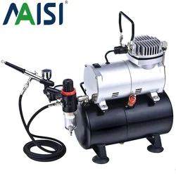 Maisi 50HZ 220V AC 20-23L/MIN 1/6HP Mini Airbrush Compressor with Powerful Constant Working Pressure/Strong Airflow/3L Air Tank