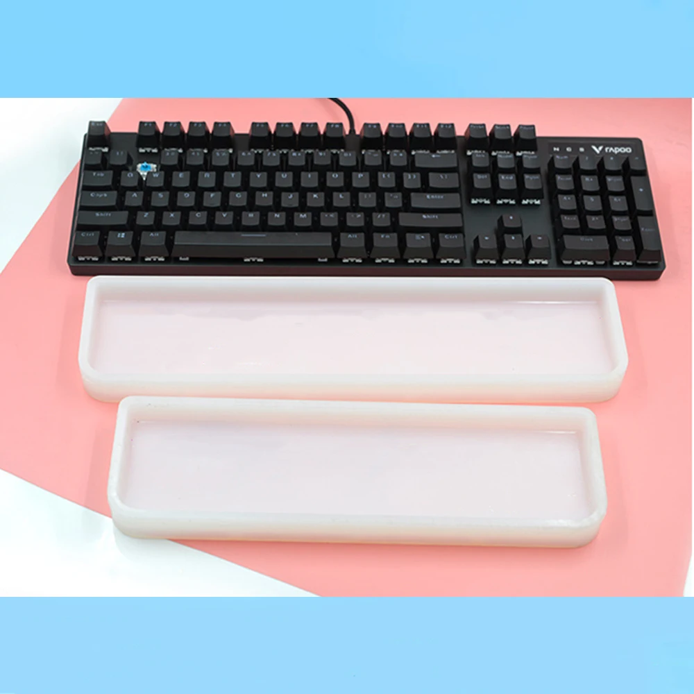 2 Sizes Keyboard Tray Silicone Molds UV Epoxy Mold Computer PC Fingerboard Pad Resin Casting Mould for DIY Crafts Handmade Tools