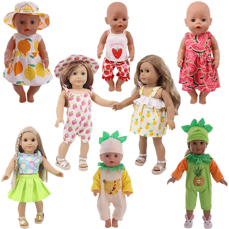 Fruit Pattern Various styles Doll Clothes Dress Fit 18 Inch Girl Doll & 43 cm Born Baby Doll,Our Generation,New Born baby items