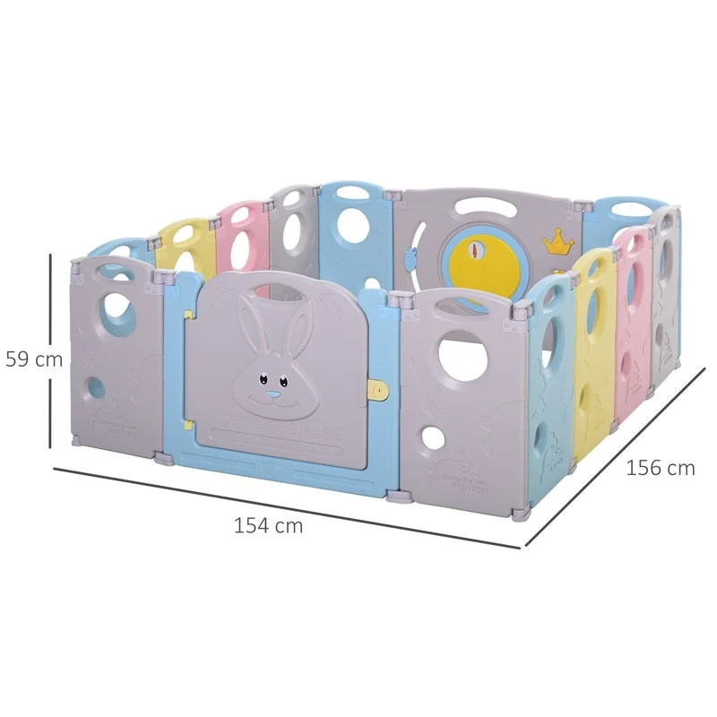 Baby Playpen Foldable 14-piece Safety Door Household Children\'s Activity Center Playpen with Toys