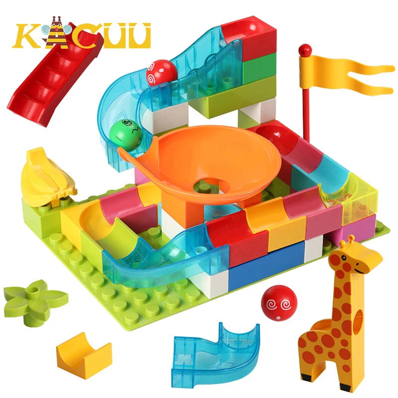 Classic Big Size Building Block DIY Brick Parts Assembly Blocks Bricks Slide Parts Accessories Race Run Balls