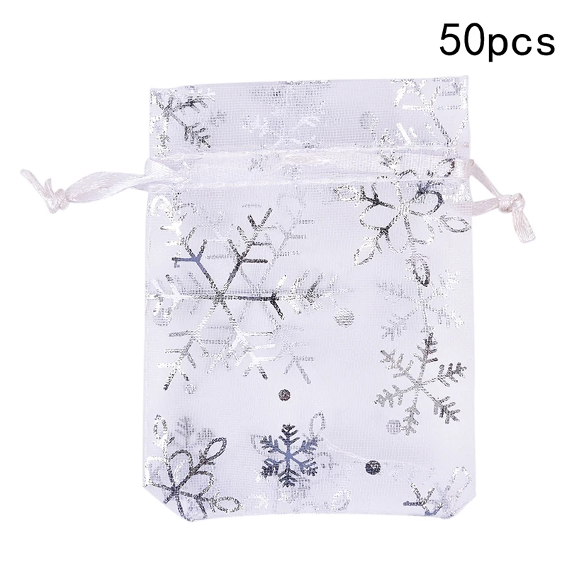 50pcs Jewelry Packaging Bag 7*9 9*12cm Organza Bags Gift Storage Wedding Party Drawstring Pouches Birthday Christmas Gift Bags