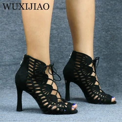 WUXIJIAO Latin dance shoes ladies salsa short knee socks dance shoes comfortable soft sole indoor sports dance shoes