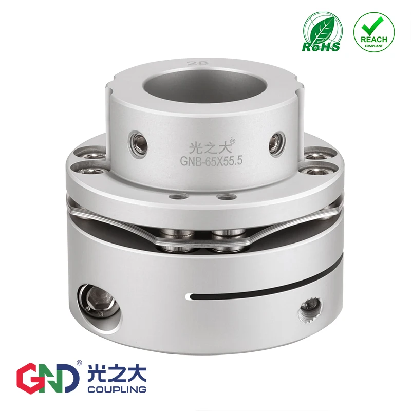 

GNB Aluminum Alloy 8 Screws High Rigidity Single Step Diaphragm Keyway Series Shaft Coupling D126L78;D104L70;D94L68;