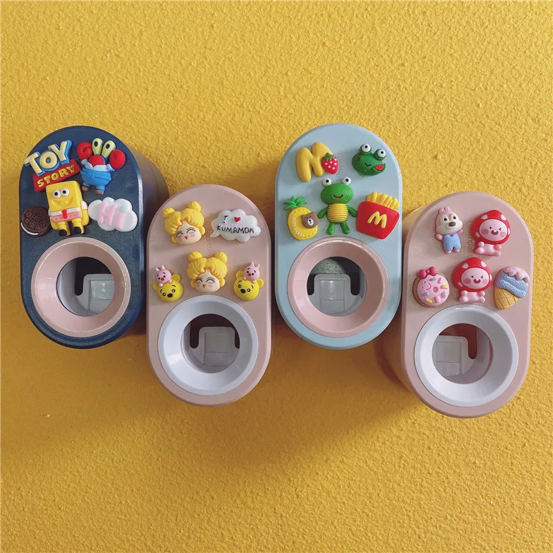 Cartoon Automatic Toothpaste Squeezer Suction Wall-mounted Bathroom Accessories Household No Perforation Toothpaste Dispenser