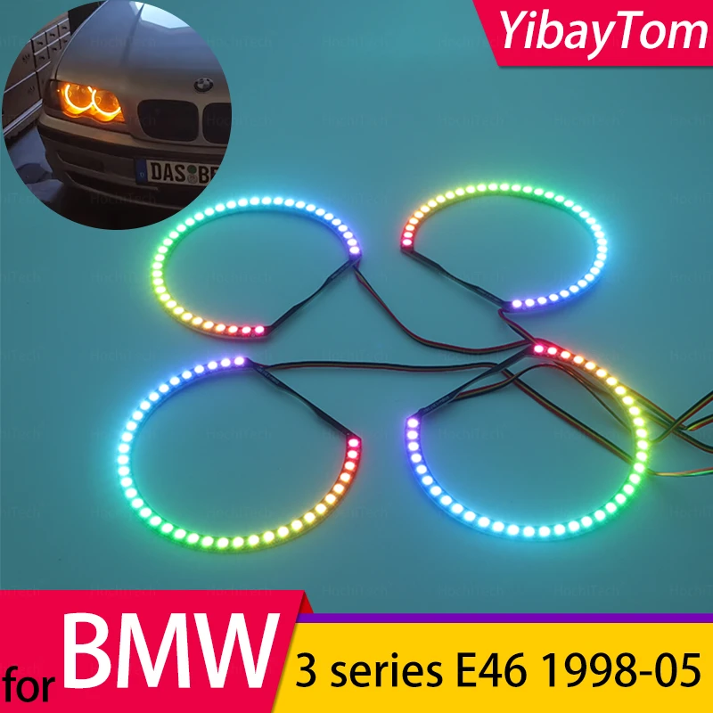 

Colorful 316i 318i 320d Super Bright For BMW E46 1998-2005 RGBW Cotton LED Angel Eyes Sequential Flowing Revolving Dynamic Light