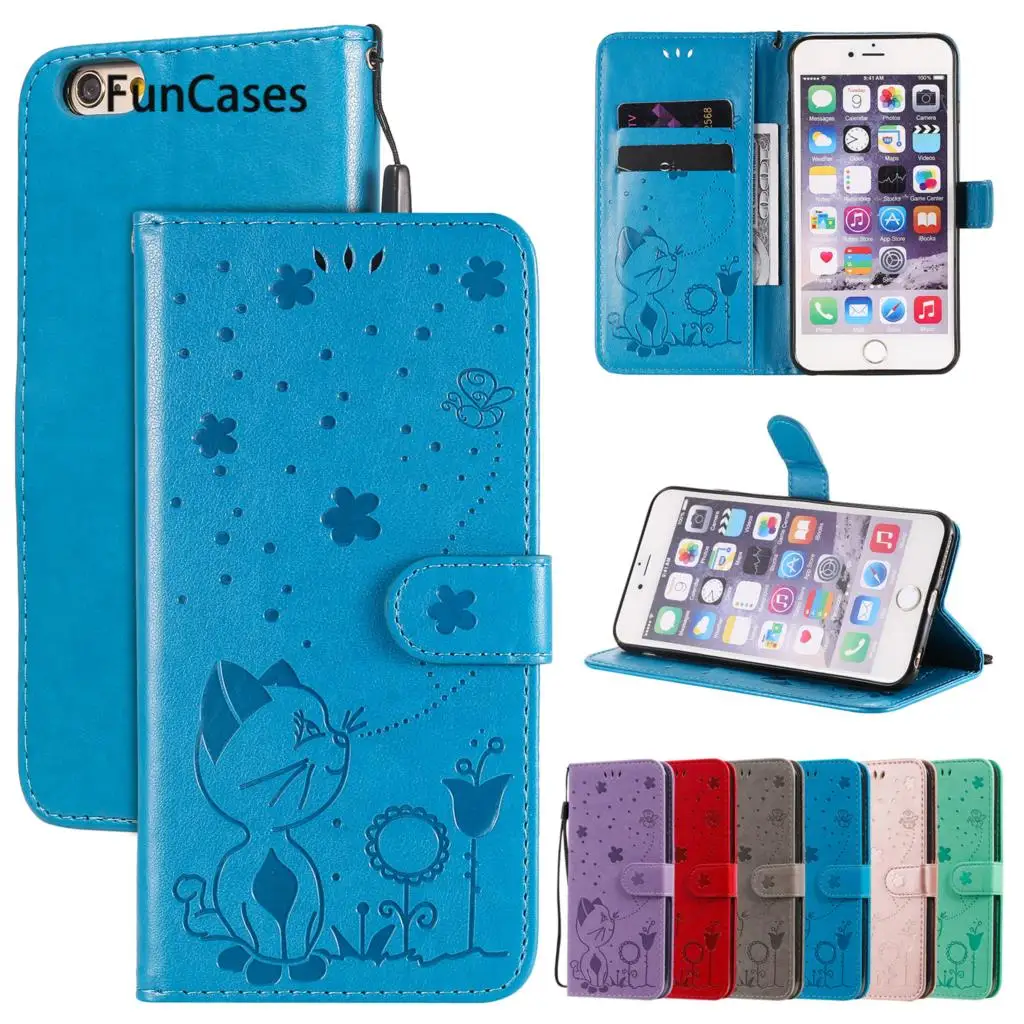 Holsters Clips Cases For iPhone 6 Plus Butterfly Cover iPhone 6 Plus Apple ajax 6S Estojo PU Leather Flip Wallet Case Telephone