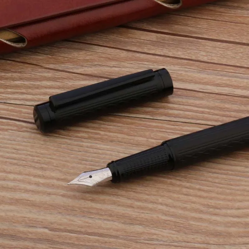 High Quality Metal 333 Black Fountain Pen stripe wave Elegante Signature Stationery School Office Supplies Ink Pens