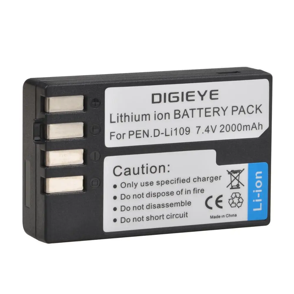 2000mAh D-Li109 D Li109 DLi109 Rechargeable Battery for Pentax K-70 K70 K-50 K50 K-30 K30 K-S1 KS1 K-S2 KS2 K-r Digital Camera