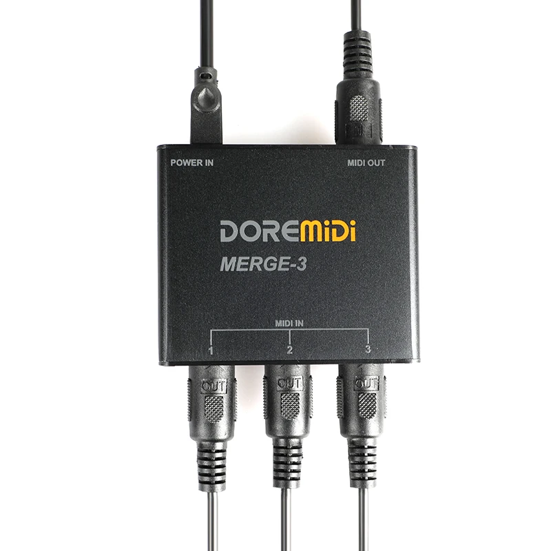 DOREMiDi MIDI Host Box Adapter MIDI MERGE-3 gitara pięć interfejs wtykowy konwerter części do gitary i akcesoria