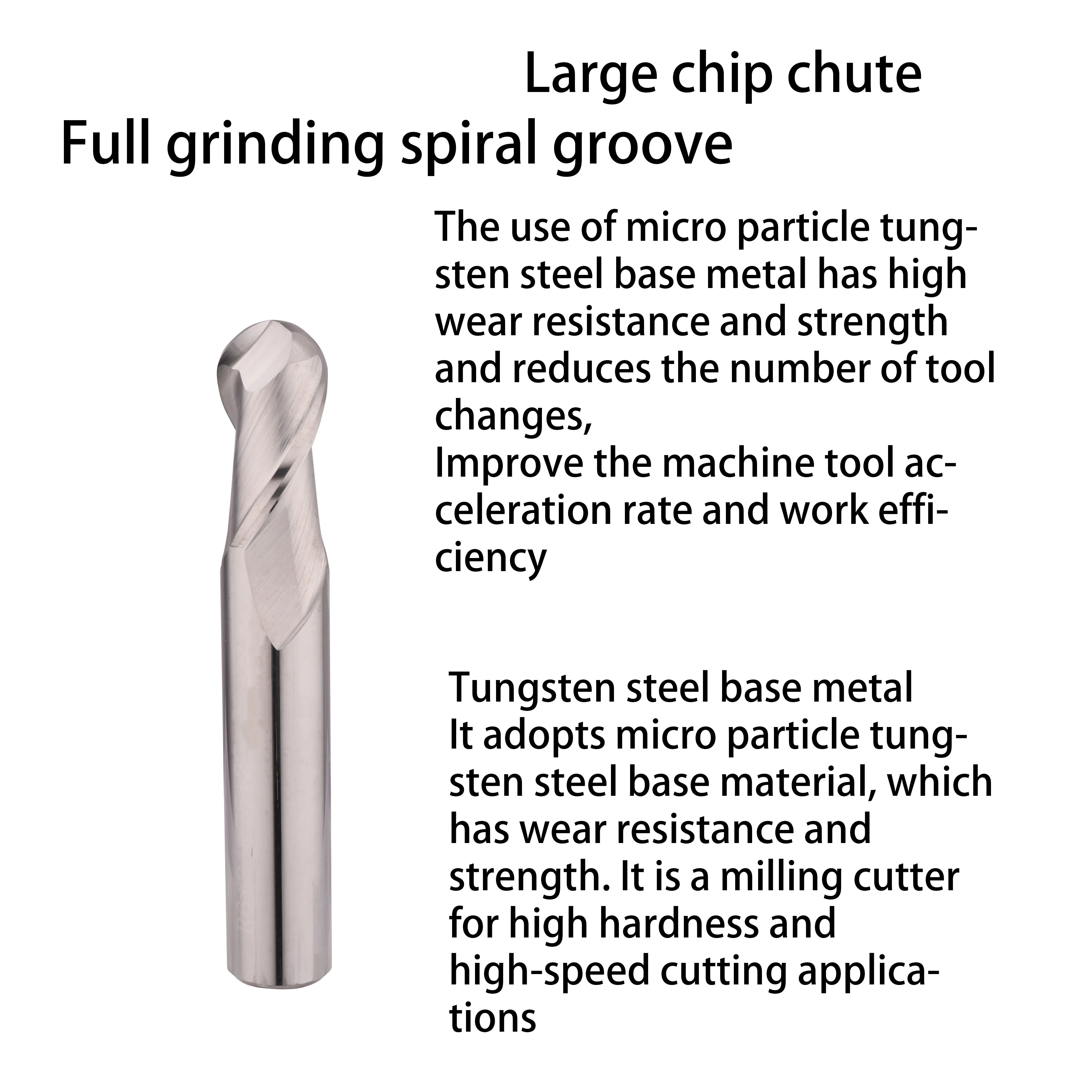 ボールノーズ HRC50 2 フルートボールノーズアルミ切削工具 CNC タングステン鋼超硬 50 ミリメートルボールノーズ