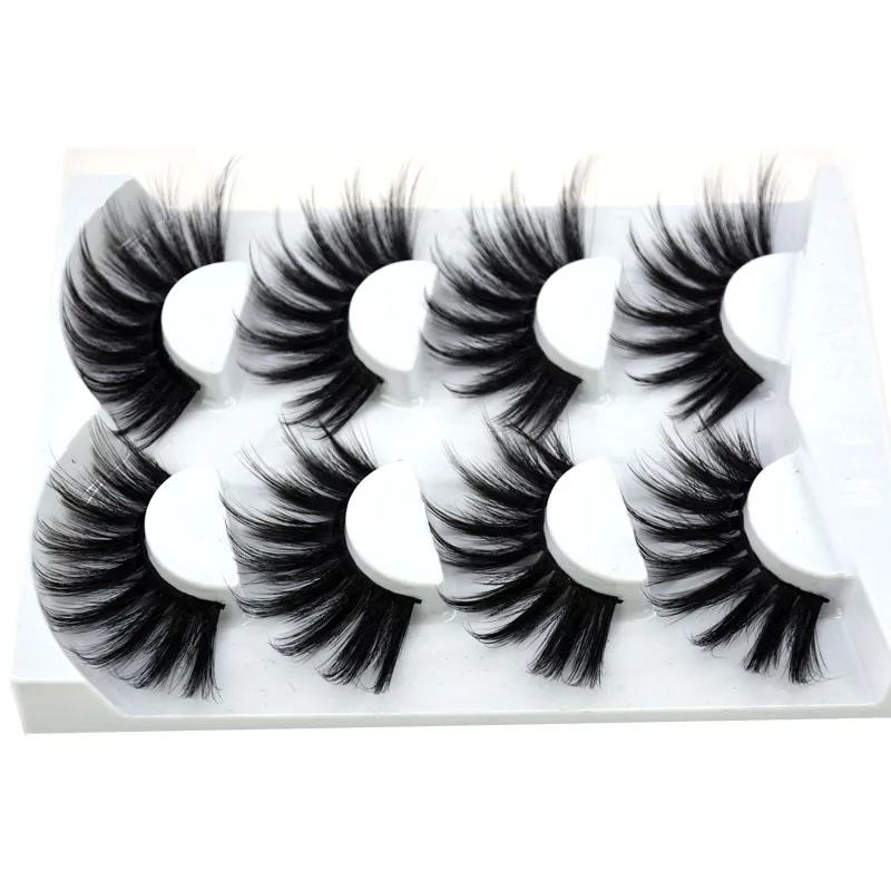 HBZGTLAD 4 Paar künstliche Nerzwimpern sind flauschig und dick und erzeugen einen dramatischen Make-up-Effekt, der wiederverwendet werden kann. – Detail 12