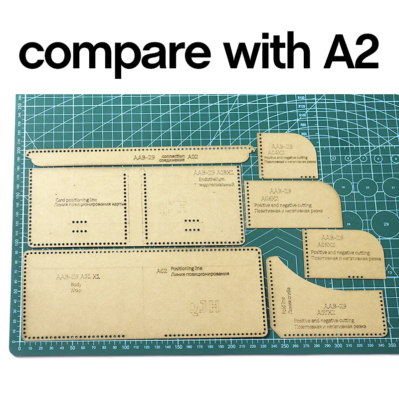 1Set DIY Kraft Paper Template New Fashion Personalise Short Wallet Leather Craft Pattern DIY Stencil Sewing Pattern 11cm*9cm