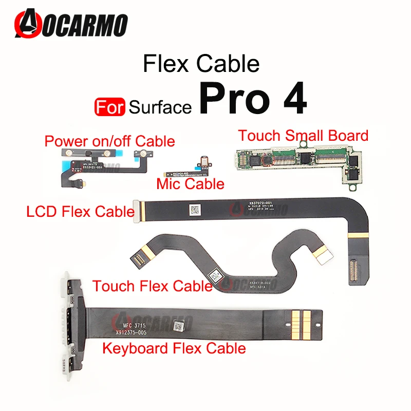 Touch LCD Flex Connector Small Board Keyboard Bottom Micphone Headphone Jack Flex Cable For Microsoft Surface Pro4 Pro 4 1724