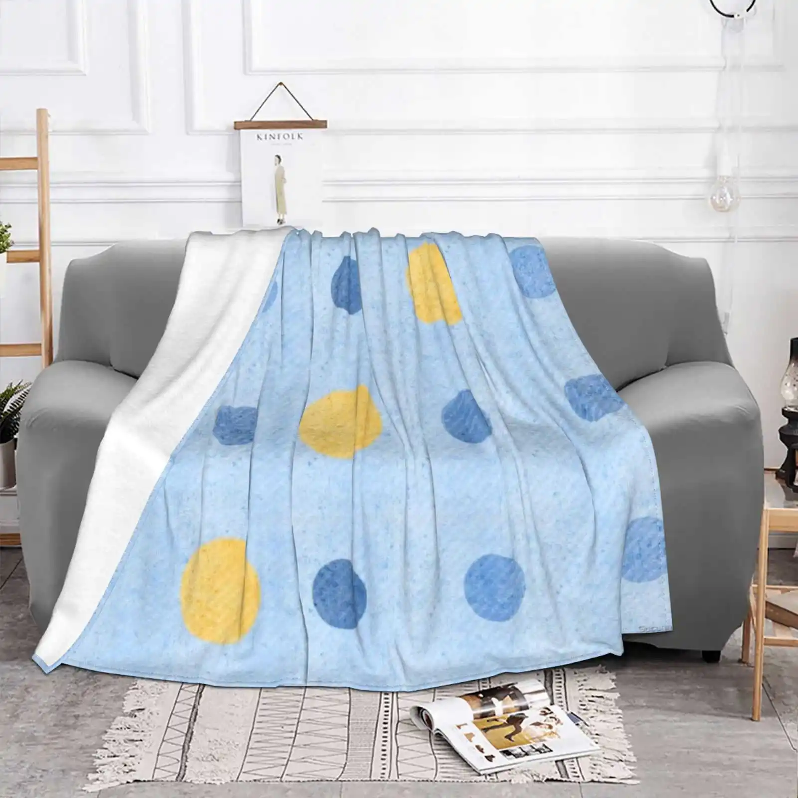 Dots : : Blue And Yellow Low Price New Print Novelty Fashion Soft Blanket Digitalart Sachers Luxury Dots Style Passion Modern