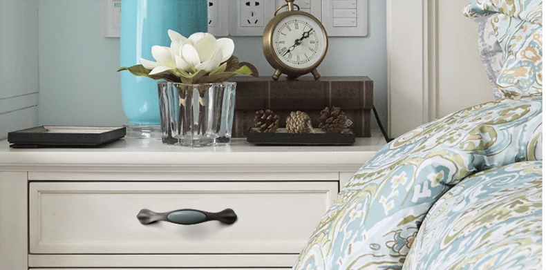 WV Blau Grau Keramik Schrank Möbel Hardles Wardrob Griff Tür Knosb Schrank Zieht Mediterranen Stil Schrank Tür Hardware – Detail 18