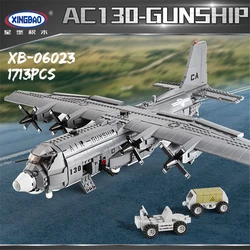 XINGBAO 06023 Military Series 171PCS The AC130 Aerial Gunboat Set Building Blocks Classic Airplane Model Bricks Adults Toys Gift