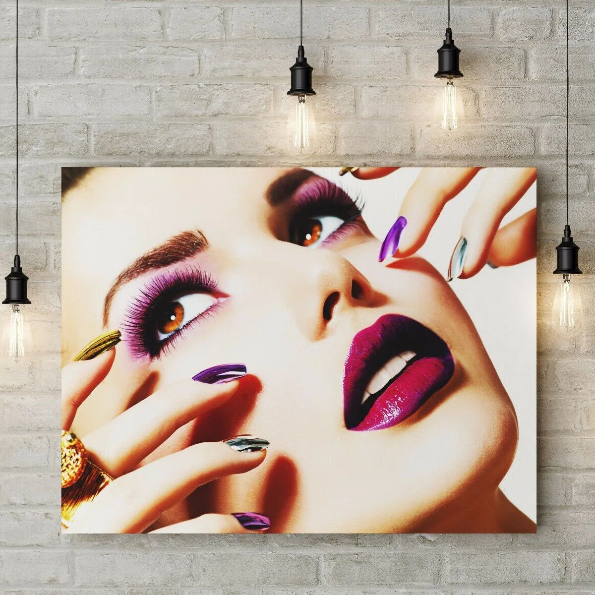 

Fashion Beauty Girl Gel Manicure Nail Salon Makeup Lipstick HD Decorative Posters Canvas Wall Art Pictures Home Decor Paintings