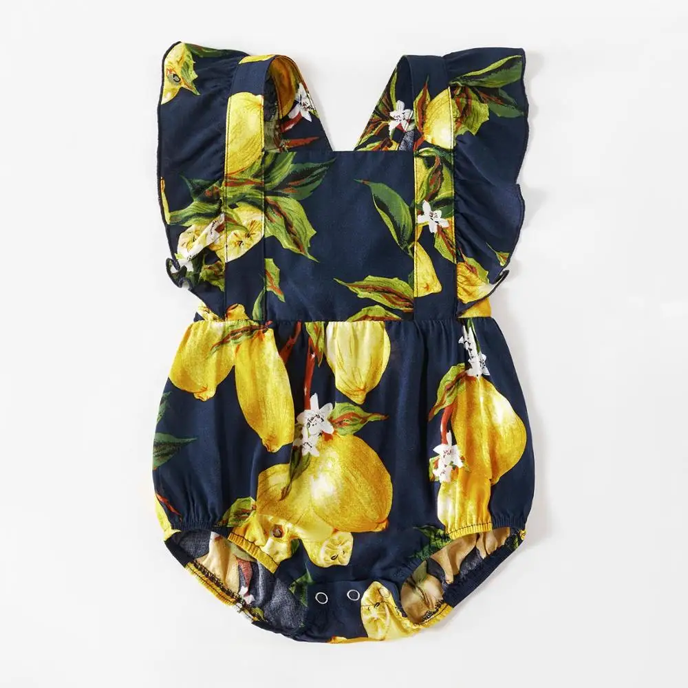 PatPat New Summer Mosaic Family Matching Dress Lemon Series Tank Dresses Rompers Tops Matching Outfits Family Look Sets