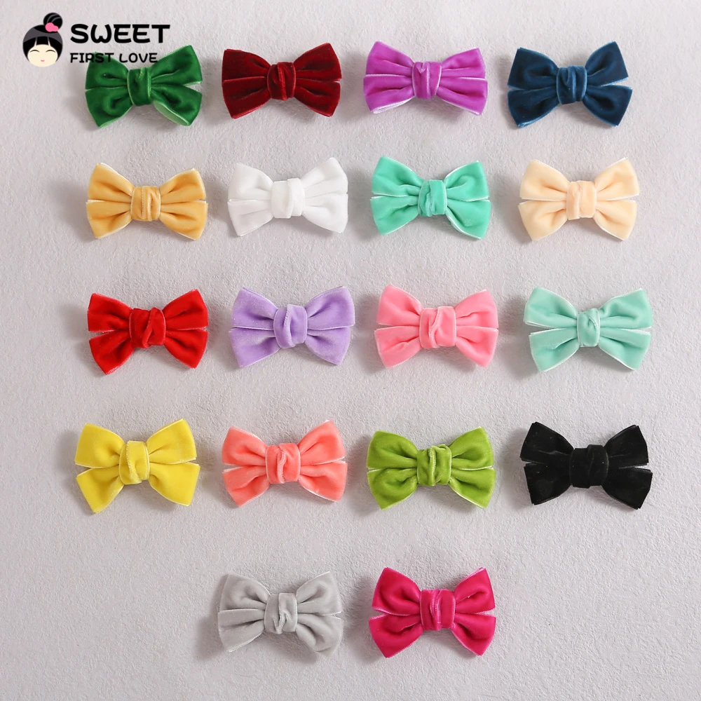 Velvet Candy Color Bow Knot Baby Hair Clips Sweet Hair Pins For Girls Children Headwear Fashion Baby Hair Accessories Gift